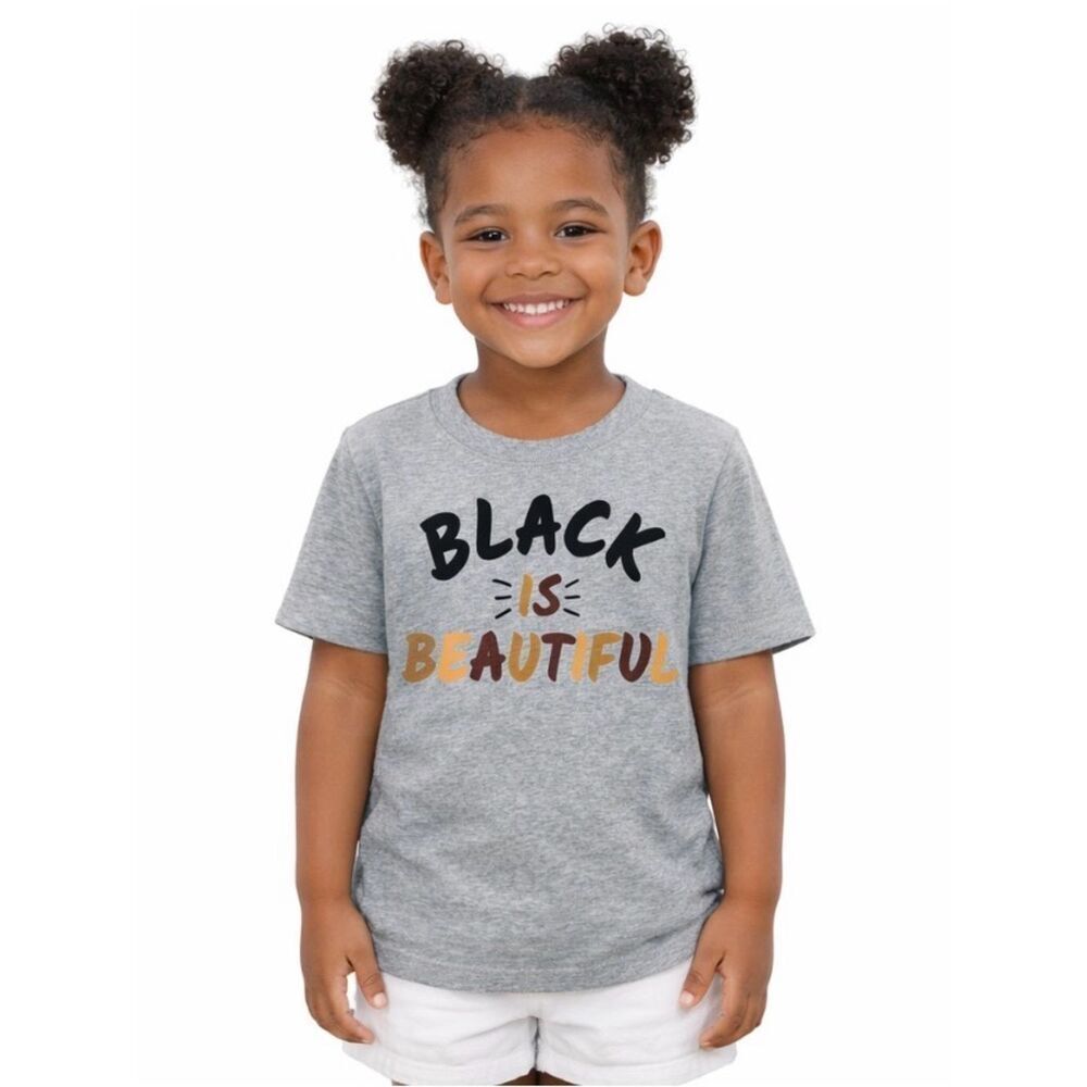 Carter’s Kids Black Is Beautiful Graphic Tee Size 5 Gray Short Sleeve T-Shirt